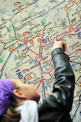 Image showing girl with city map panel