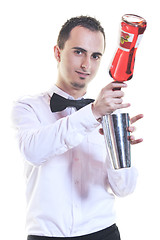 Image showing barman portrait isolated on white background