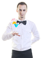 Image showing barman portrait isolated on white background