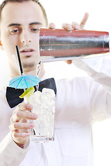 Image showing barman portrait isolated on white background