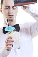 Image showing barman portrait isolated on white background