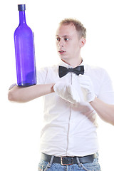 Image showing barman portrait isolated on white background