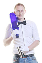 Image showing barman portrait isolated on white background