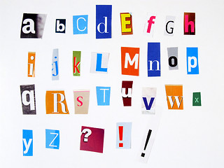 Image showing Colorful alphabet made of magazine cuttings