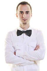 Image showing barman portrait isolated on white background
