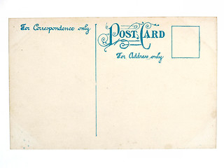 Image showing Old antique empty postcard