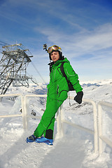 Image showing  skiing on on now at winter season