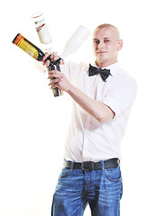 Image showing barman portrait isolated on white background