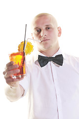 Image showing barman portrait isolated on white background