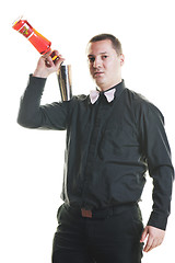 Image showing barman portrait isolated on white background