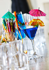 Image showing fresh cocktail drink in night bar