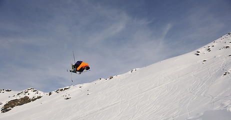 Image showing extreme freestyle ski jump