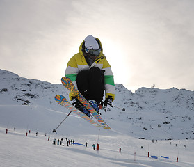 Image showing extreme freestyle ski jump