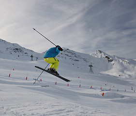 Image showing extreme freestyle ski jump