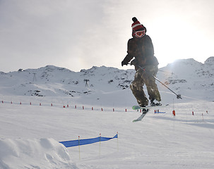 Image showing extreme freestyle ski jump