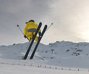 Image showing extreme freestyle ski jump