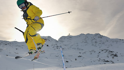 Image showing extreme freestyle ski jump