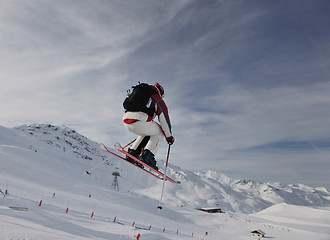 Image showing extreme freestyle ski jump