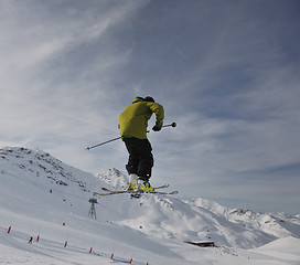 Image showing extreme freestyle ski jump