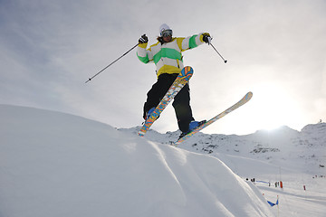 Image showing extreme freestyle ski jump