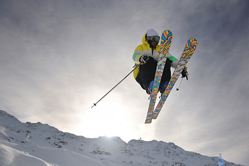 Image showing extreme freestyle ski jump