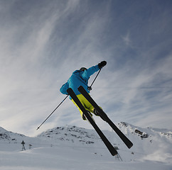 Image showing extreme freestyle ski jump