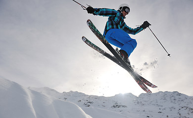 Image showing extreme freestyle ski jump