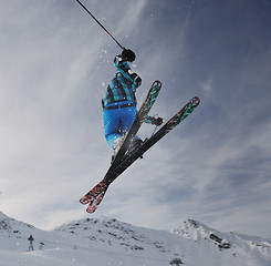 Image showing extreme freestyle ski jump