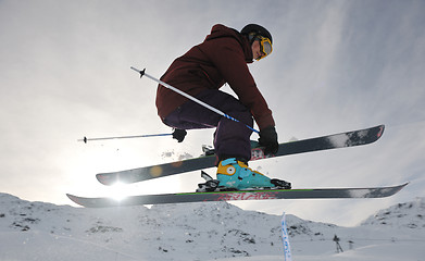 Image showing extreme freestyle ski jump