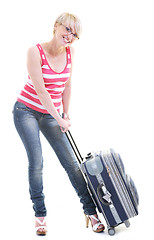 Image showing woman with travel bag