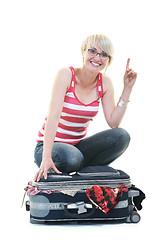 Image showing woman with travel bag