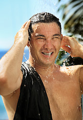 Image showing Man in a shower