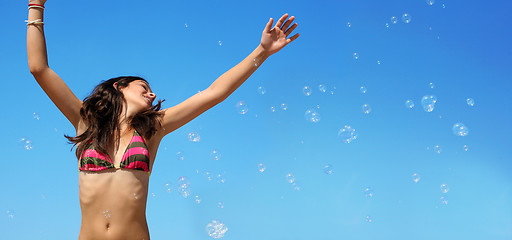 Image showing Girl with bubbles