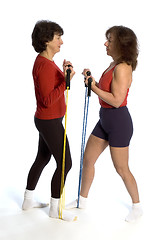 Image showing two women exercising
