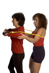 Image showing two women exercising