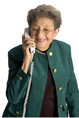 Image showing senior woman telephone