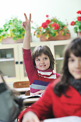 Image showing happy child  in schoold have fun and learning leassos