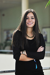 Image showing student girl portrait at university campus 