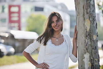 Image showing young woman havefun at street 