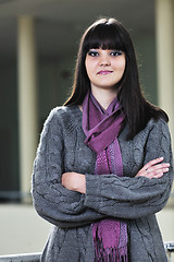 Image showing student girl portrait at university campus 