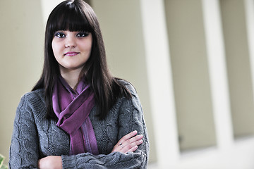 Image showing student girl portrait at university campus 