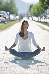 Image showing yoga at sunny street