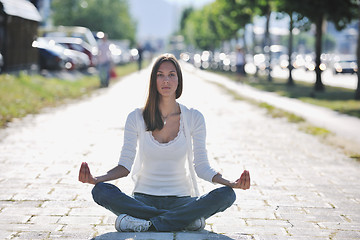 Image showing yoga at sunny street