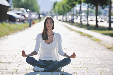 Image showing yoga at sunny street