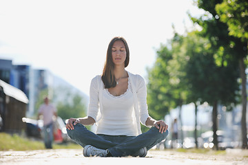 Image showing yoga at sunny street