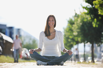 Image showing yoga at sunny street