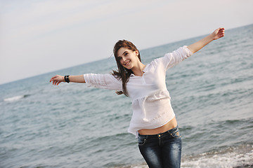 Image showing young woman enjoy on beach