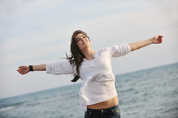 Image showing young woman enjoy on beach