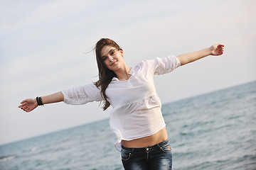 Image showing young woman enjoy on beach