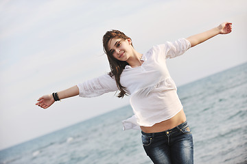 Image showing young woman enjoy on beach